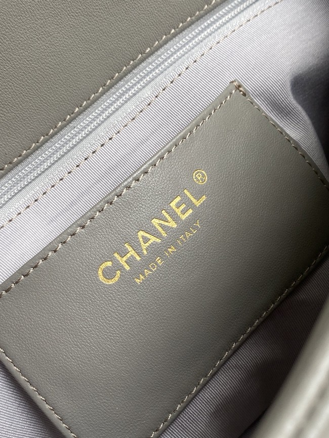 CHANEL Lambskin Flap Bag AS6112 gray
