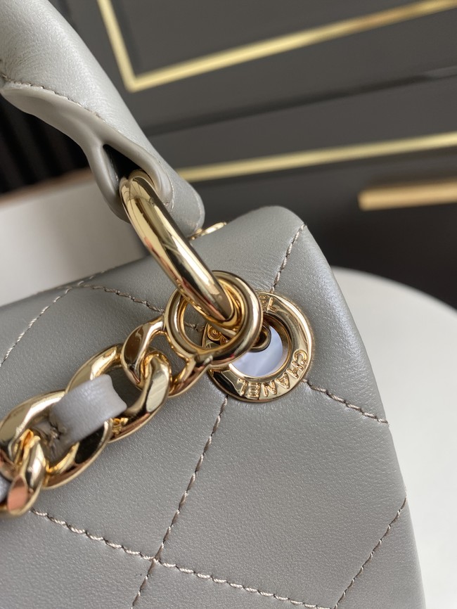 CHANEL Lambskin Flap Bag AS6112 gray