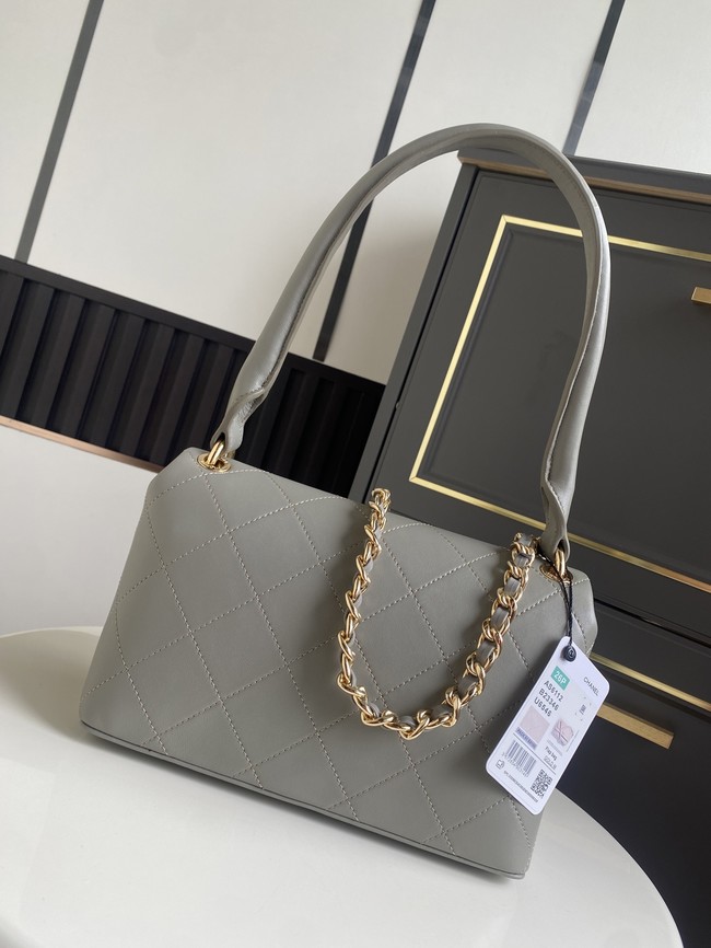 CHANEL Lambskin Flap Bag AS6112 gray