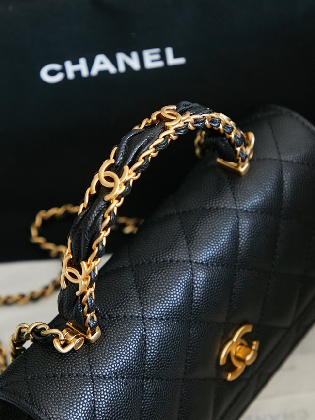 CHANEL Mini Flap Bag with Top Handle AP4798 black
