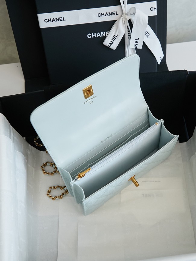 CHANEL Mini Flap Bag with Top Handle AP4798 light blue
