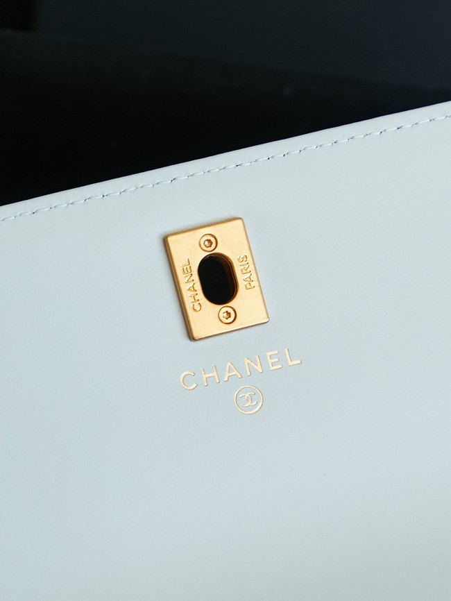 CHANEL Mini Flap Bag with Top Handle AP4798 light blue