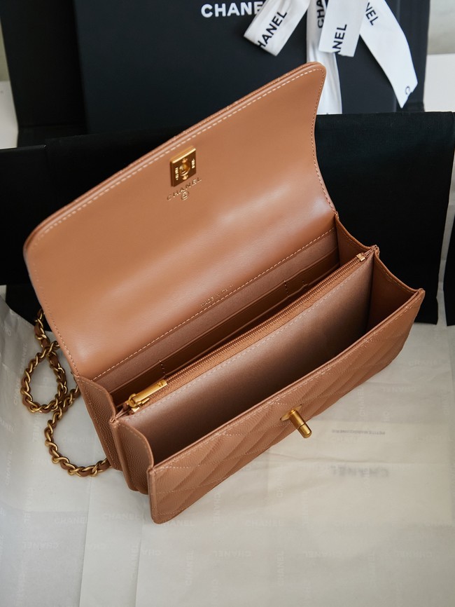 CHANEL Mini Flap Bag with Top Handle AP4798 tan