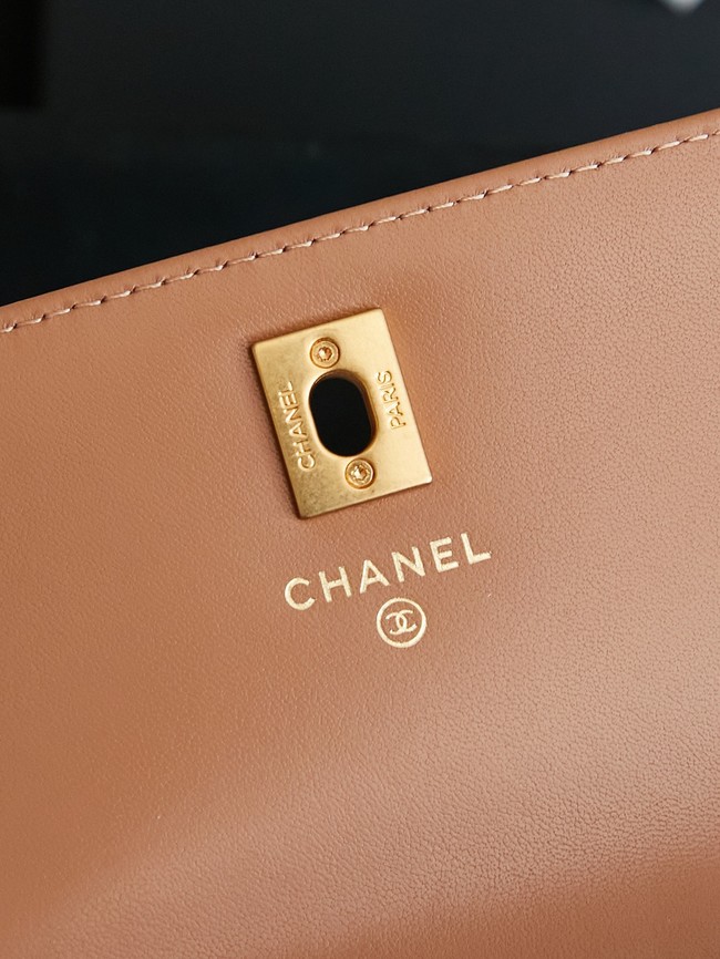 CHANEL Mini Flap Bag with Top Handle AP4798 tan