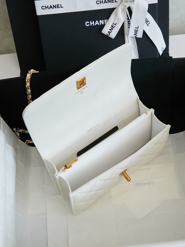 CHANEL Mini Flap Bag with Top Handle AP4798 white