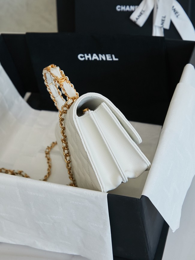 CHANEL Mini Flap Bag with Top Handle AP4798 white