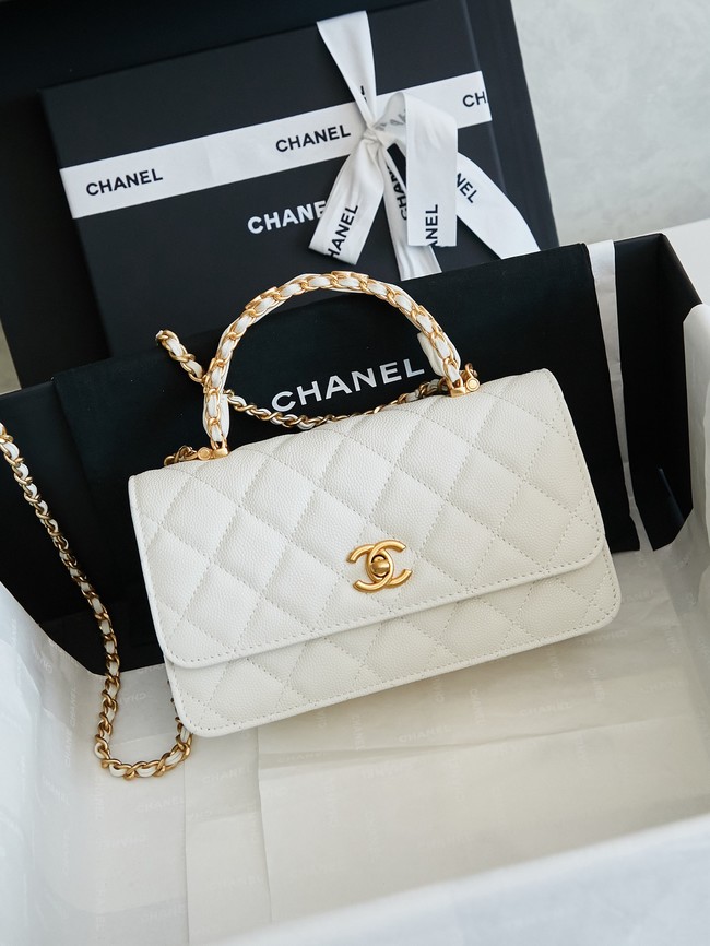 CHANEL Mini Flap Bag with Top Handle AP4798 white