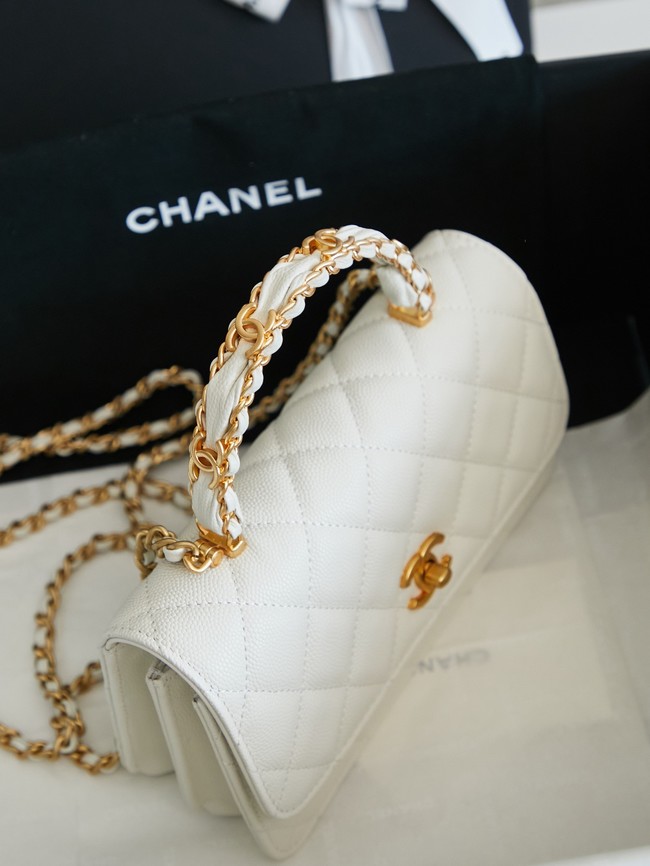 CHANEL Mini Flap Bag with Top Handle AP4798 white