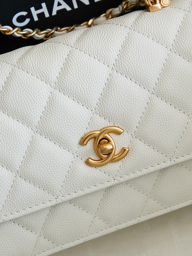 CHANEL Mini Flap Bag with Top Handle AP4798 white