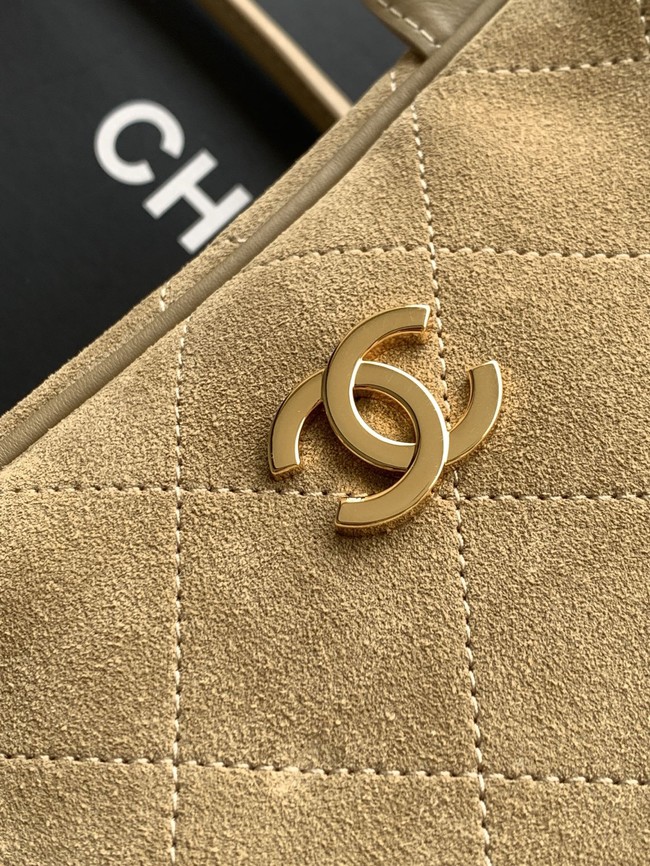 CHANEL Suede Calfskin Large Bowling Bag AS6211 Dark Beige