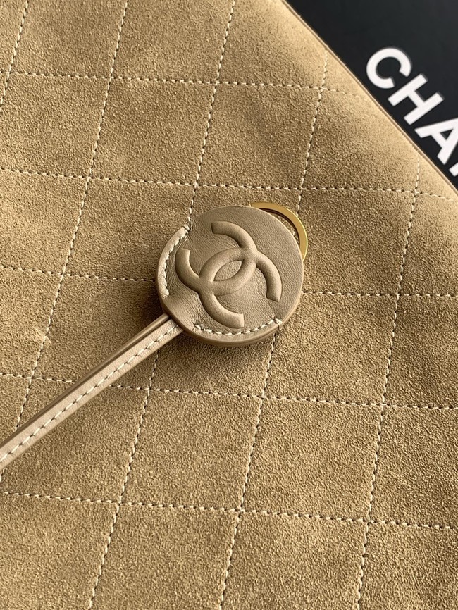 CHANEL Suede Calfskin Large Bowling Bag AS6211 Dark Beige
