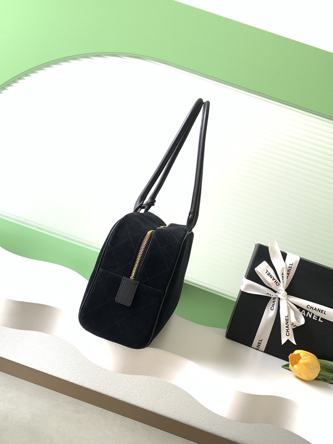 CHANEL Suede Calfskin Large Bowling Bag AS6211 black