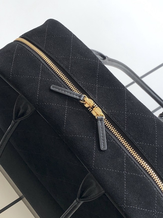 CHANEL Suede Calfskin Large Bowling Bag AS6211 black