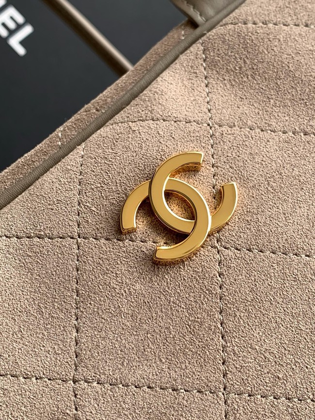 CHANEL Suede Calfskin Large Bowling Bag AS6211 gray