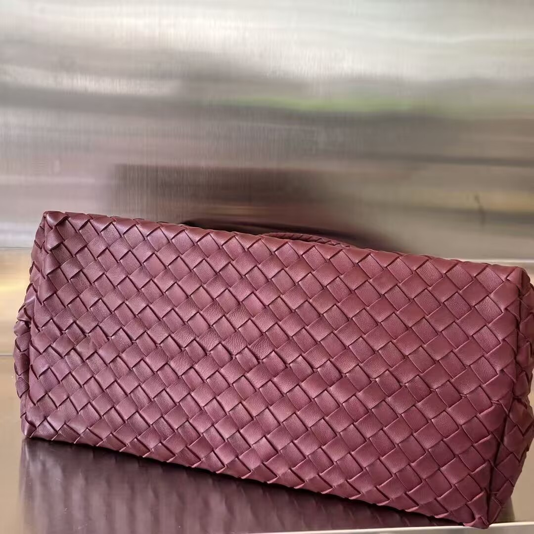 Bottega Veneta Andiamo Pepites Original Leather Large Bag 743575 Wine Bottega Veneta Andiamo Pepites Original Leather Large Bag 743575 Wine
