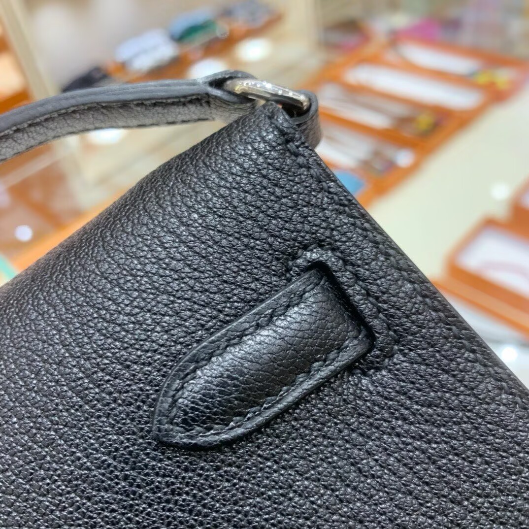 Hermes Kelly Elan Original Leather Ostich Feathers Bag 83210 Black Hermes Kelly Elan Original Leather Ostich Feathers Bag 83210 Black