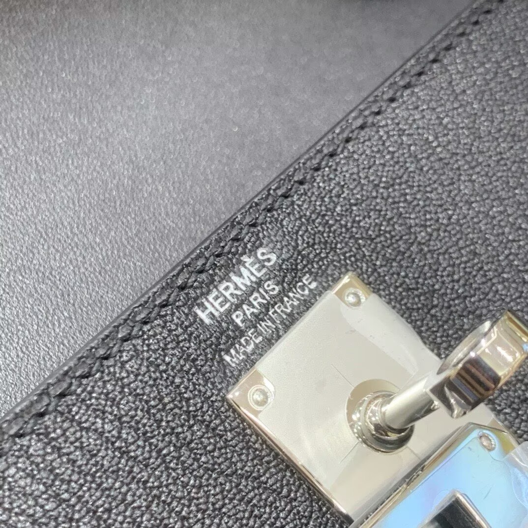 Hermes Kelly Elan Original Leather Ostich Feathers Bag 83210 Black Hermes Kelly Elan Original Leather Ostich Feathers Bag 83210 Black