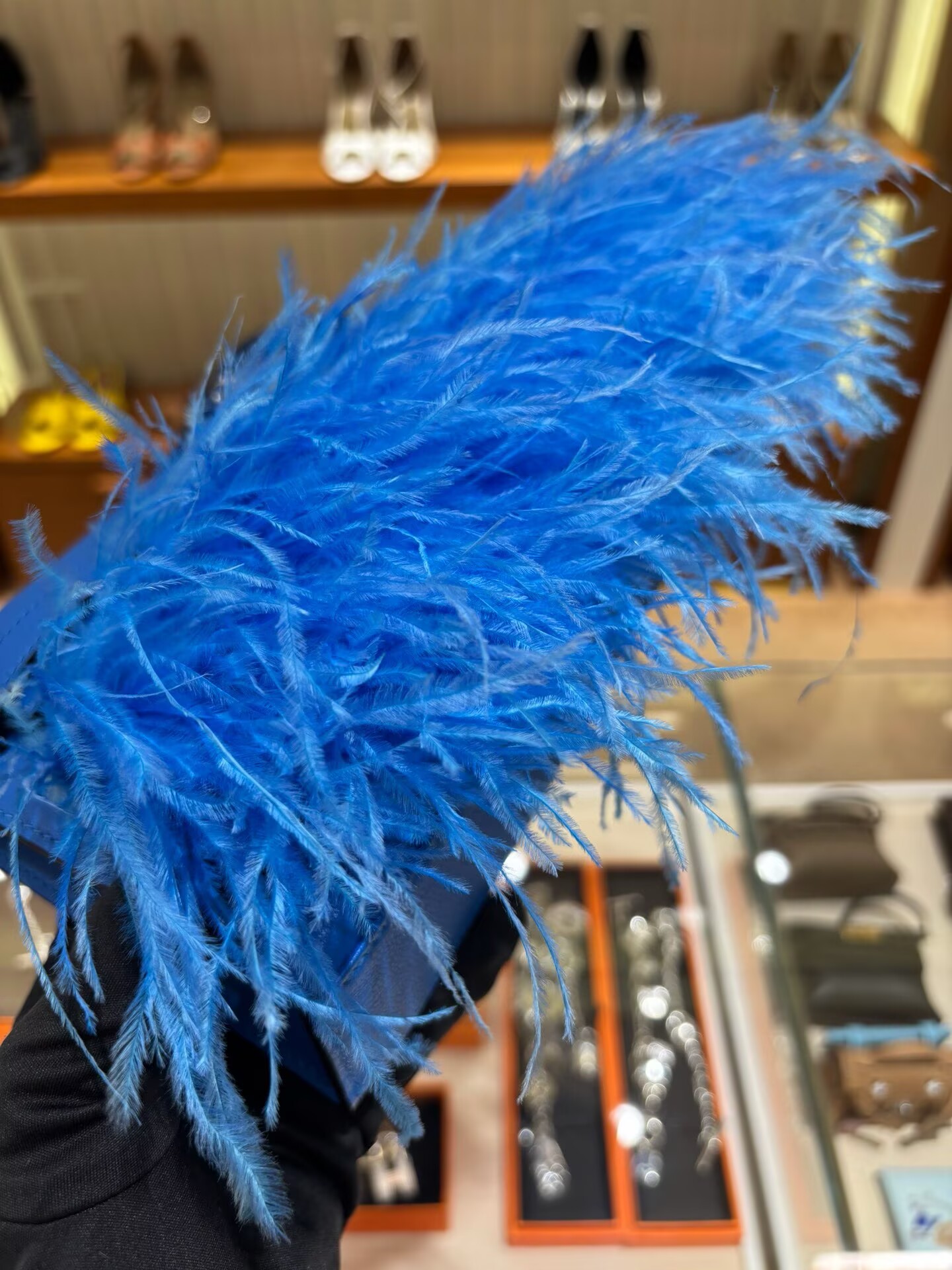 Hermes Kelly Elan Original Leather Ostich Feathers Bag 83210 Blue Hermes Kelly Elan Original Leather Ostich Feathers Bag 83210 Blue
