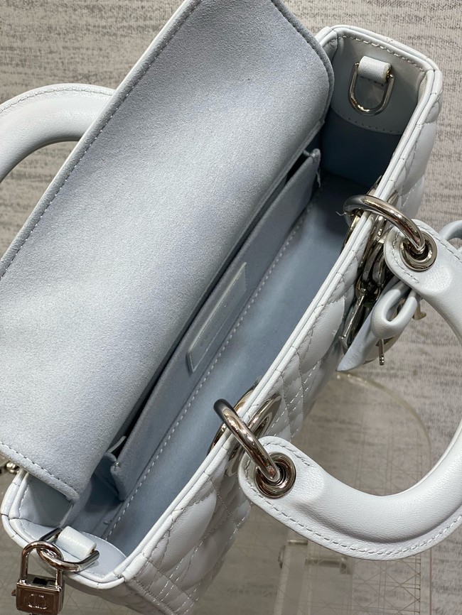 Dior Mini Lady D-Joy Bag Cannage Lambskin M0636O ice blue