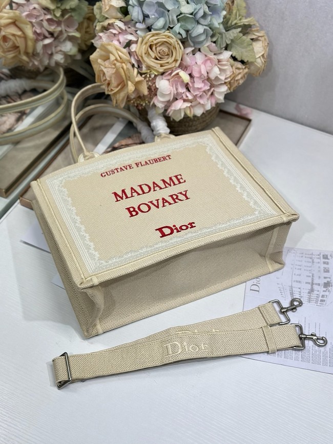 Medium Dior Book Tote with Strap M1354PE Beige and Red