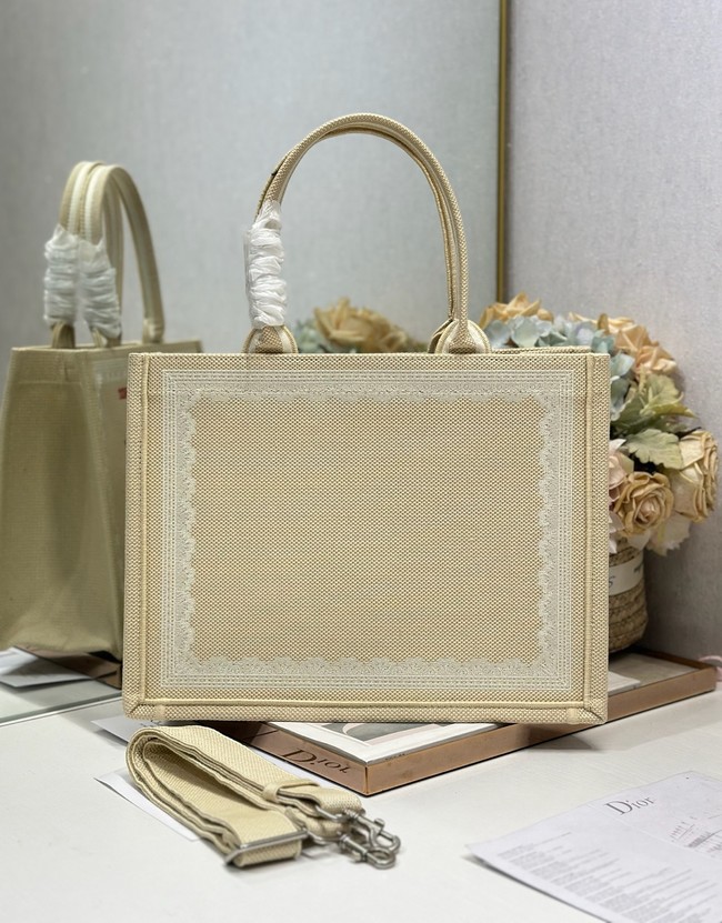 Medium Dior Book Tote with Strap M1354PE Beige and Red