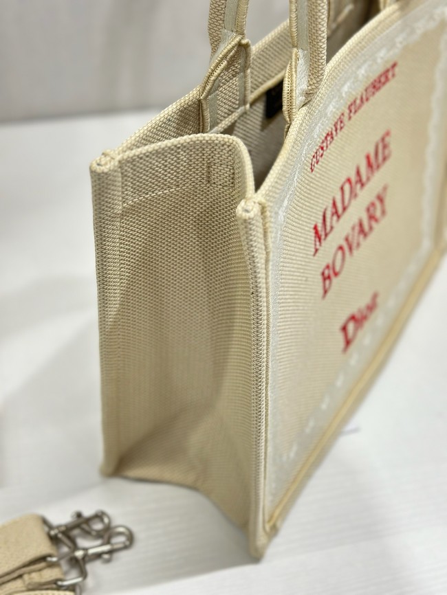 Medium Dior Book Tote with Strap M1354PE Beige and Red