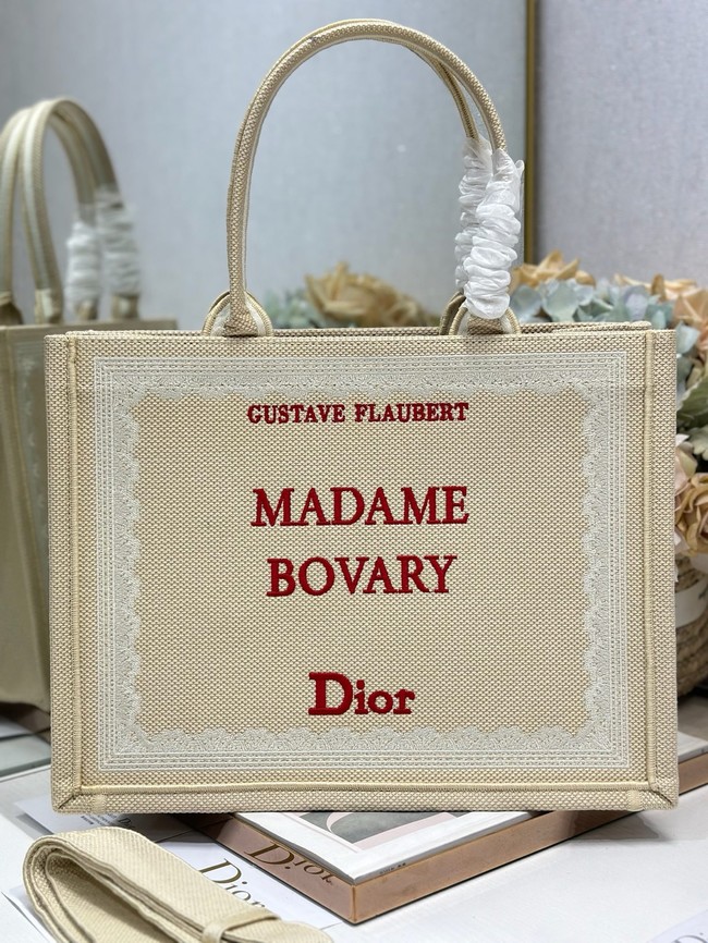 Medium Dior Book Tote with Strap M1354PE Beige and Red