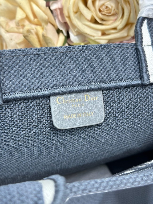 Medium Dior Book Tote with Strap M1354PE Blue and White Book Cover