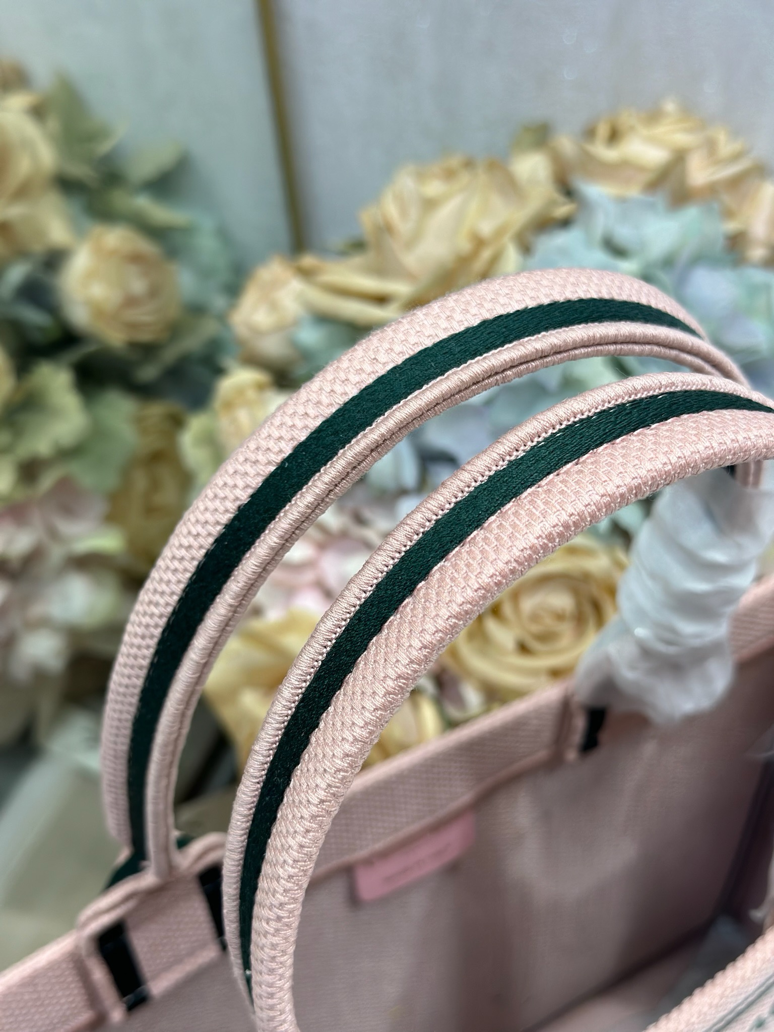 Medium Dior Book Tote with Strap M1354PE Pink and Green