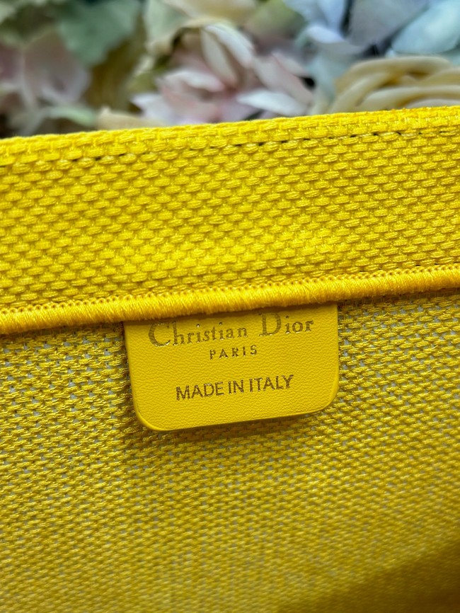 Medium Dior Book Tote with Strap M1354PE Yellow and Red Book Cover