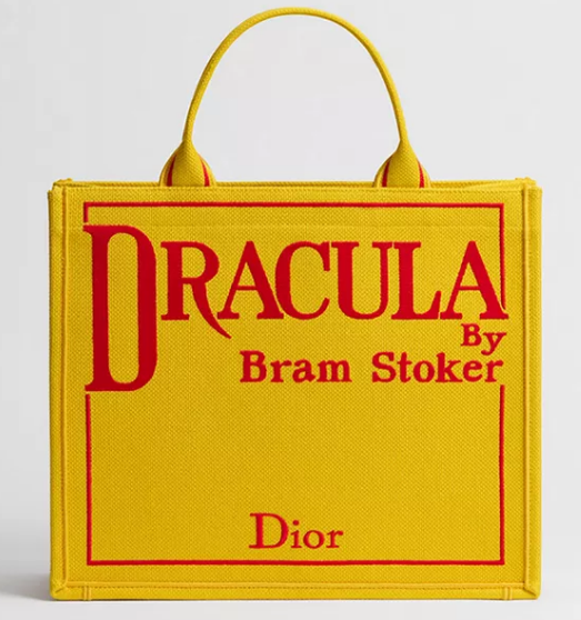 Medium Dior Book Tote with Strap M1354PE Yellow and Red Book Cover