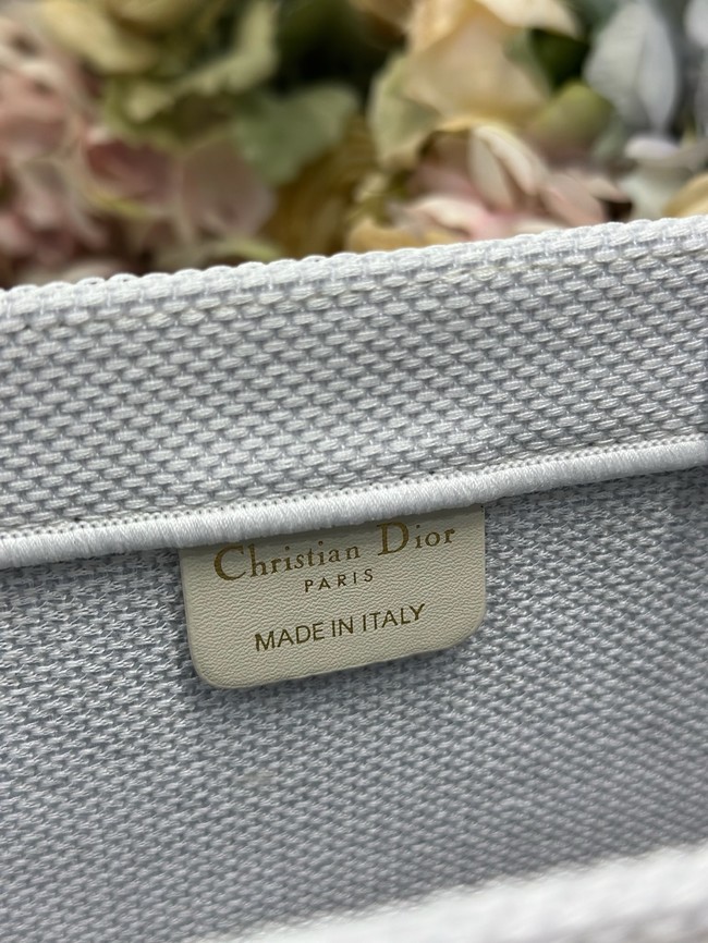 Medium Dior Book Tote with Strap M1354PE white