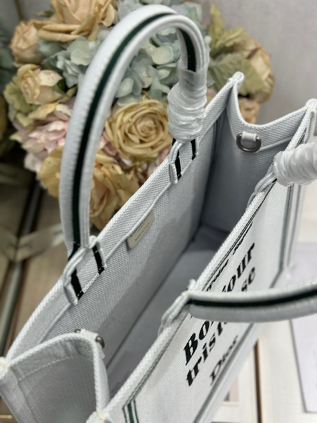 Medium Dior Book Tote with Strap M1354PE white