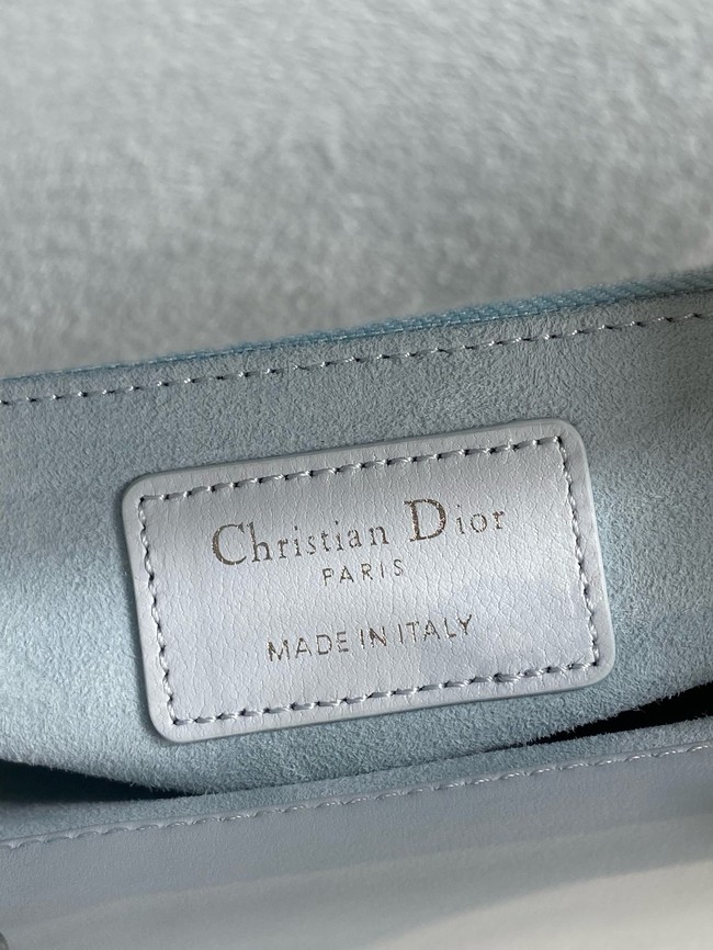 Mini Lady Dior Bag with Chain Cannage Lambskin M0505OU ice blue