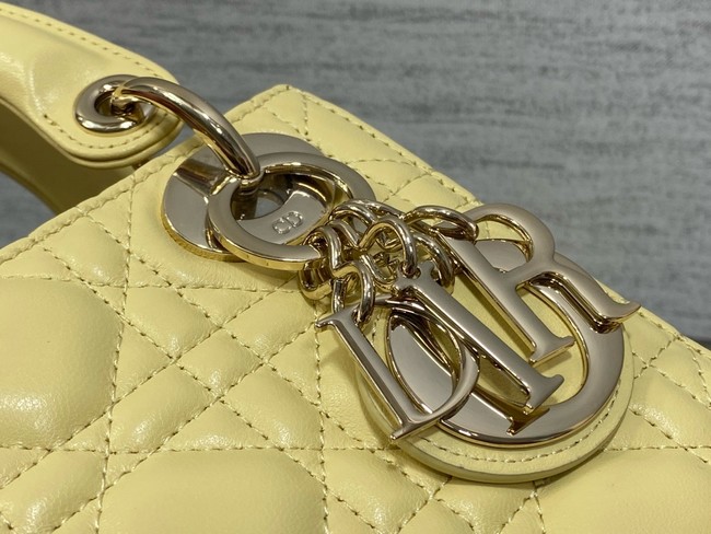 Mini Lady Dior My ABCDior Bag Cannage Lambskin M0505O yellow