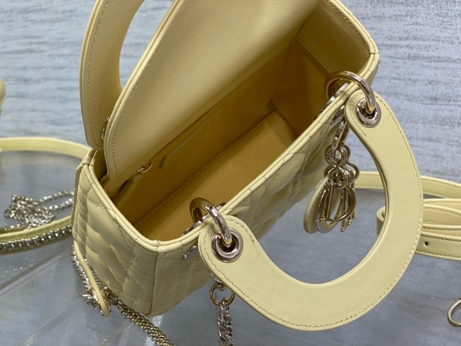 Mini Lady Dior My ABCDior Bag Cannage Lambskin M0505O yellow