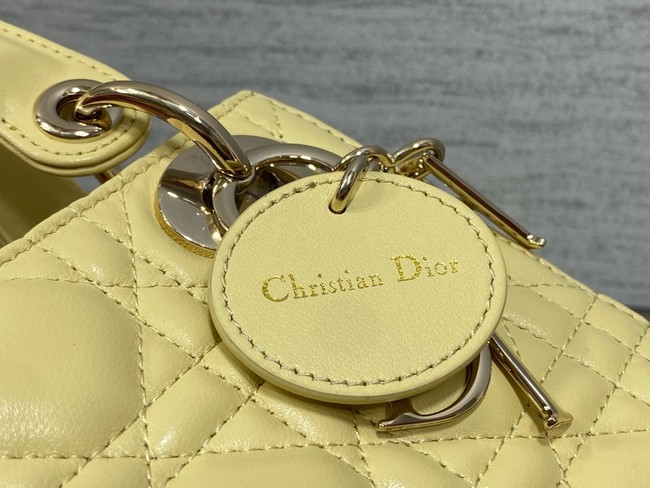 Mini Lady Dior My ABCDior Bag Cannage Lambskin M0505O yellow