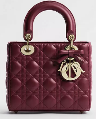 Small Lady Dior Bag with Strap Cannage Lambskin M0531OU Hermitage Red Small Lady Dior Bag with Strap Cannage Lambskin M0531OU Hermitage Red