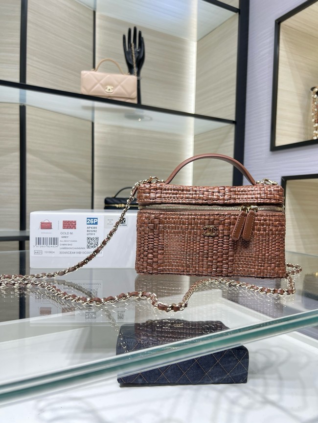 CHANEL Classic Vanity with Chain AP4385 Brown