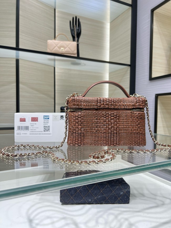 CHANEL Classic Vanity with Chain AP4385 Brown