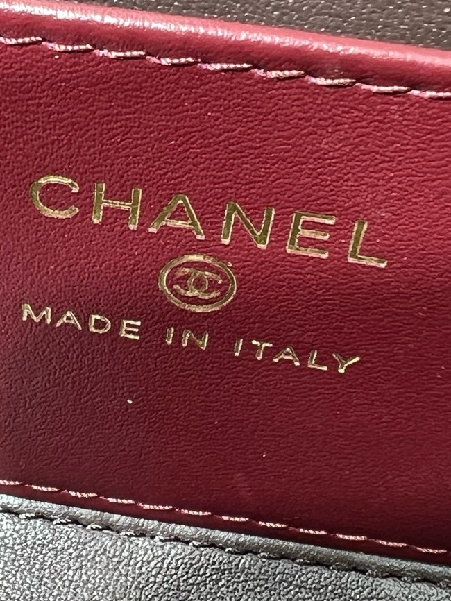CHANEL Long Vanity with Leather Strap AP5067 Dark Burgundy