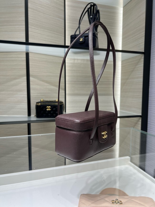 CHANEL Long Vanity with Leather Strap AP5067 Dark Burgundy
