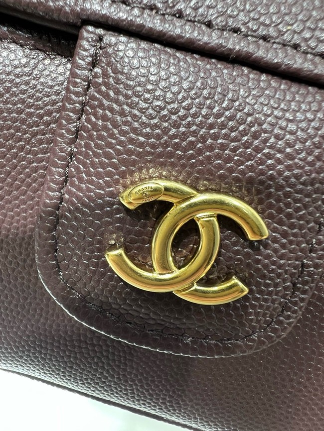 CHANEL Long Vanity with Leather Strap AP5067 Dark Burgundy