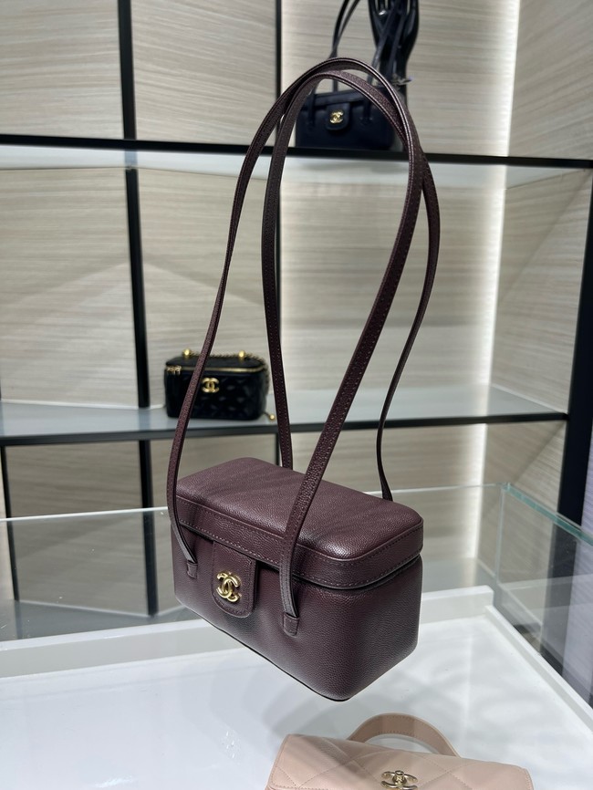 CHANEL Long Vanity with Leather Strap AP5067 Dark Burgundy