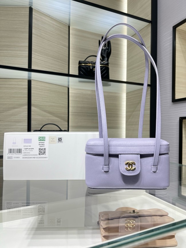 CHANEL Long Vanity with Leather Strap AP5067 Light purple