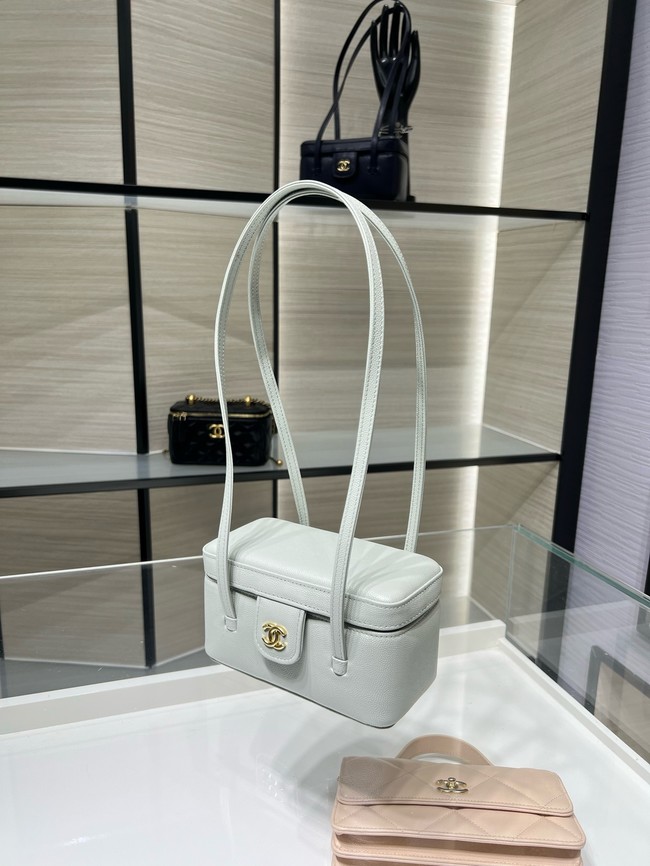 CHANEL Long Vanity with Leather Strap AP5067 light gray