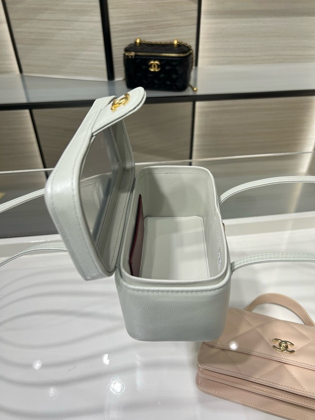 CHANEL Long Vanity with Leather Strap AP5067 light gray