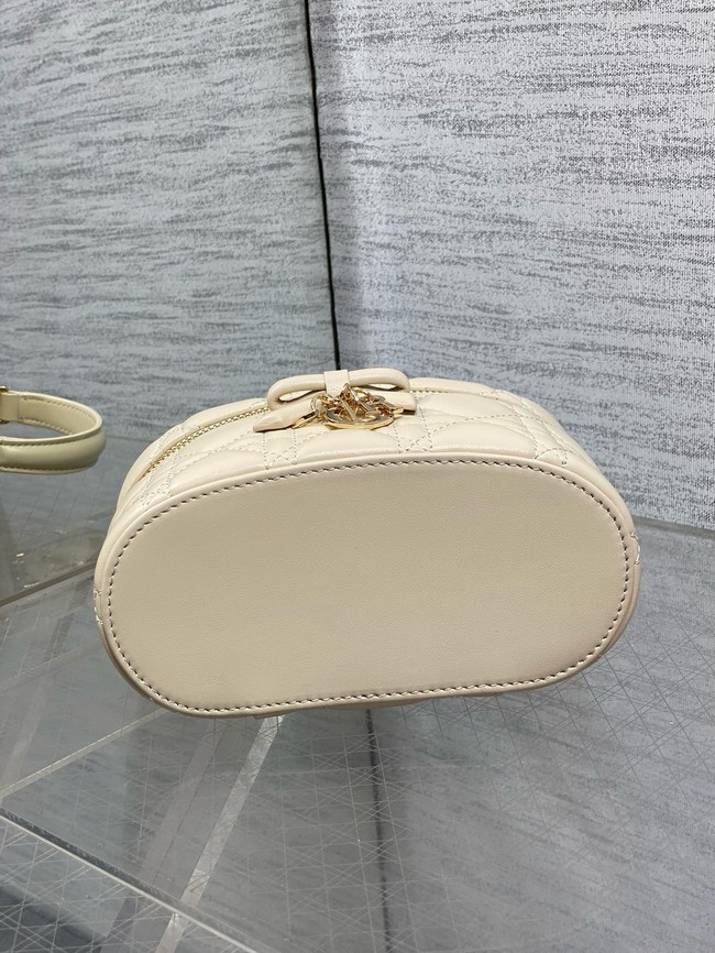 Dior Caro Mini Vanity Case Macrocannage Lambskin S5198UD Beige