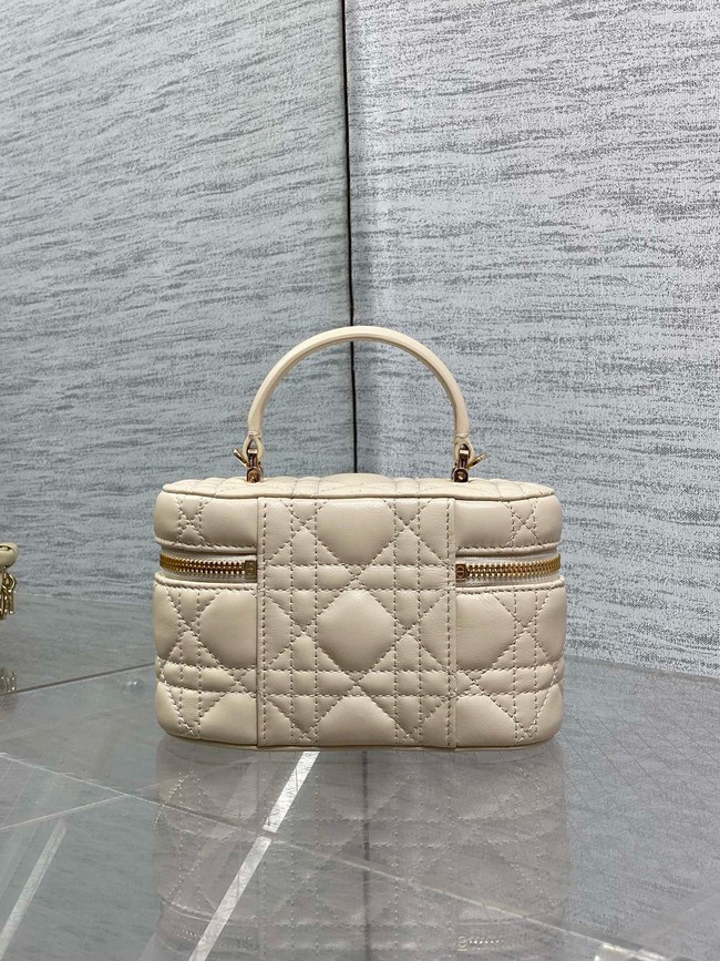 Dior Caro Mini Vanity Case Macrocannage Lambskin S5198UD Beige