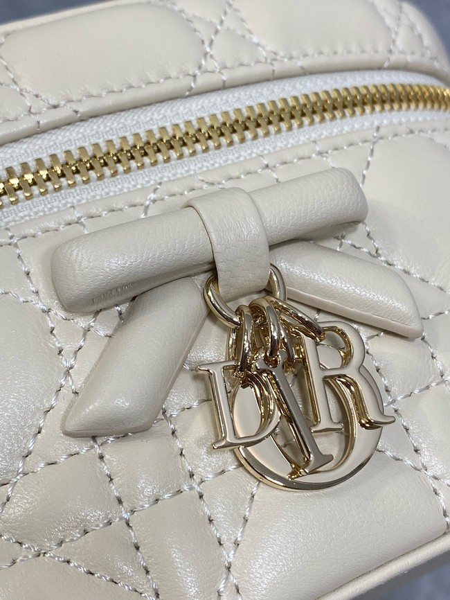 Dior Caro Mini Vanity Case Macrocannage Lambskin S5198UD Beige